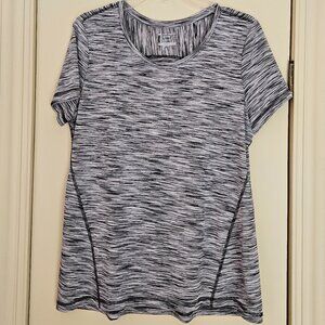 Tek Gear Short Sleeve Activewear Tee/ Top Size L Black/White